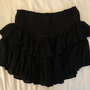 Blue B black mini ruffle skirt!